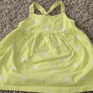 6/$35 Carter's Lime Green Polka Dot Dress